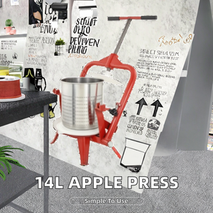 Extracteur de jus de fruits manuel 14L avec moteur, <span class=keywords><strong>presse</strong></span> à pommes et <span class=keywords><strong>presse</strong></span>-jus manuelle, machine à presser les fruits - Product Image 4