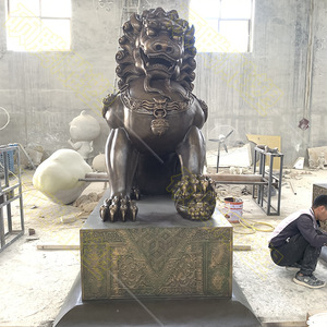 Grande scultura di ornamento all'aperto <span class=keywords><strong>statua</strong></span> cinese della scultura del leone della scultura del <span class=keywords><strong>cane</strong></span> della vetroresina Foo - Product Image 5