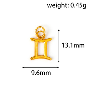 Vente en gros de 12 breloques signes du zodiaque, mini pendentifs <span class=keywords><strong>horoscope</strong></span> en acier inoxydable pour la fabrication de colliers - Product Image 5