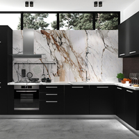 HILITE 1200x2600x6mm BookMatch Porselen Slab Sintered Stone Tile untuk Meja Makan, Meja Dapur, dan Kitchen Island