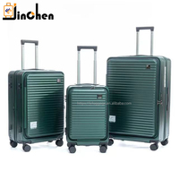 Ensemble de valises PC légères trois pièces avec couvercle à accès rapide frontal, valise extensible à roulettes, fermeture éclair