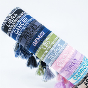 Nhà Máy Hợp Thời Trang Giá Handmade Vải Dây Đeo Cổ Tay Biểu Tượng Tùy Chỉnh Đầy Màu Sắc Ribbon Thêu Tua Dệt Tự Làm Dây Đeo Vòng Đeo Tay - Product Image 3
