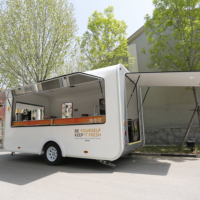 Nouveau système de réfrigération pour remorque à café, glaces et desserts en fibre de verre, avec camion de restauration rapide prêt pour le drive-thru