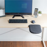 Repose-bras ergonomique pour bureau avec coussin en lin doux, support de bras réglable pour poste de travail informatique