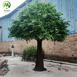 Зеленое большое искусственное дерево фикуса внутреннее декоративное искусственное дерево большого баньяна искусственное дерево из стекловолокна для улицы