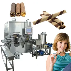 Famous brand PLC Long Service Life Wafer Roll Automatic Touch screen Small Scale Wafer Roll Machine Egg Roll Factory Machine