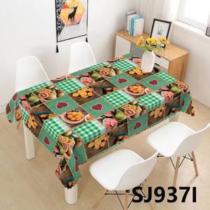 Nappe en PVC à carreaux vintage motif fruits |   Nappe imperméable et anti-taches, facile à nettoyer, avec motif <span class=keywords><strong>grain</strong></span> de bois rétro et bordure en dentelle - Product Image 2