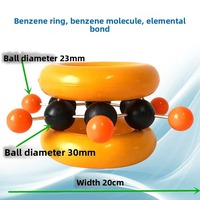 Modèle de structure annulaire du benzène : Assemblage de tiges en aluminium Dzy-17 pour la molécule de benzène, diamètre des billes 30-23mm, nuage électronique