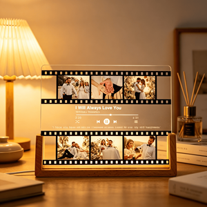 U-Shaped LED Led Light Bases for Acrylic Display Stand for Phone/Tablet <b>USB</b> Rechargeable Wood Base Light Personalized Gifts - Product Image 6