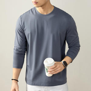 Camisetas de Manga Larga para Hombre de Alta Calidad, 220 g/m², Tacto Suave, 47% Modal, 47% Algodón, 6% Elastano, Corte Regular, Camisetas Modales Lisas para Hombre - Product Image 5