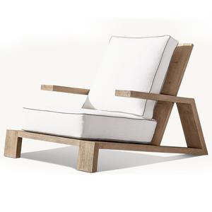 <span class=keywords><strong>Salon</strong></span> d'extérieur simple et moderne en teck imperméable à l'eau crème solaire <span class=keywords><strong>jardin</strong></span> terrasse canapé paresseux décontracté combinaison <span class=keywords><strong>de</strong></span> meubles en bois massif - Product Image 2