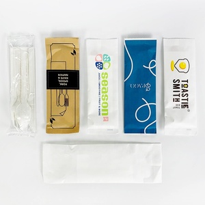 Cubiertos Desechables CPLA Biodegradables y Compostables, Envueltos Individualmente en Papel PLA, con Diseño de Logotipo Personalizado - Product Image 2