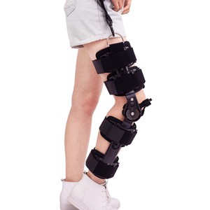 Adjustable Knee Brace With Locking <b>Hinge</b> For Post Surgery Recovery Support Thigh And Calf Fixation One Size Fits All - Product Image 2
