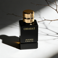 Flacon de parfum carré de luxe personnalisé de haute qualité, 30 ml, 50 ml, noir mat, fond épais, en verre, flacons vides pour hommes