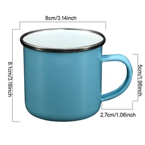 12oz emaye kamp kupa kahve fincanı özel logo toptan metal paslanmaz çelik toplu süblimasyon boşlukları bardaklar noel için