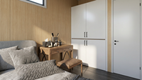Maison conteneur modulaire préfabriquée résidentielle de 40 pieds sur 20 pieds, conception durable, aménagement personnalisé
