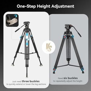 Para <span class=keywords><strong>SmallRig</strong></span> AD-100 FreeBlazer, Trípode de Fibra de Carbono Resistente para Video de 78 Pulgadas, 360 °   Placa de Liberación Rápida de Modo Dual con Cabezal Fluido de un Solo Paso - Product Image 3
