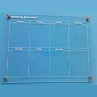 Transparent Acrylique Magnétique Mémo Tableau D'écriture Horaire Hebdomadaire Bloc-Notes Présentoir Réfrigérateur Aimant Support En Plastique