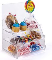 JIHONG Vente en gros Personnalisé Plexiglas Acrylique Doux présentoir donut vitrine acrylique vitrines pour bonbons