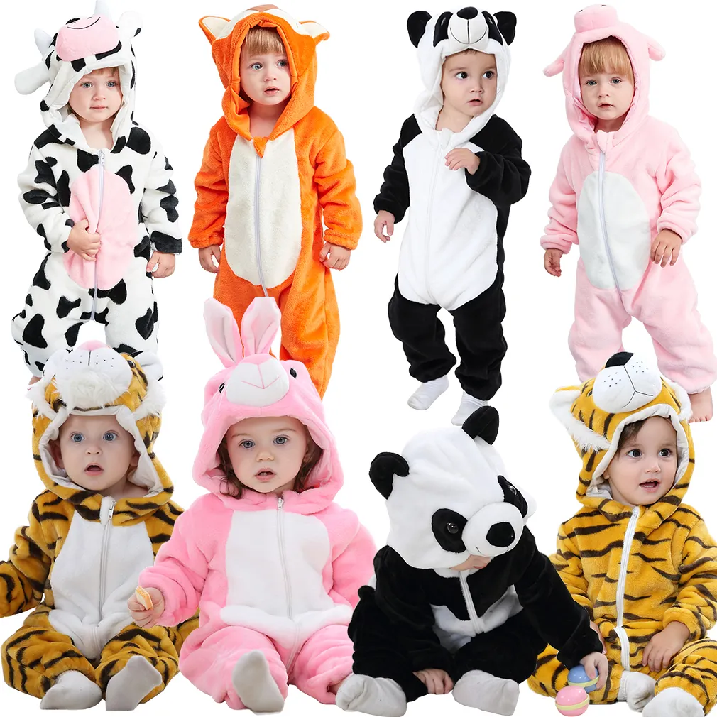 Wholesale Kids Jumpsuits Infant Girls Boys Cosplay Clothes Winter Animal Newborn Baby Rompers