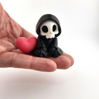 Figurine de Grim Reaper mignonne, imprimée en 3D, ornement de bureau gothique, décoration d'Halloween, cadeau de collection