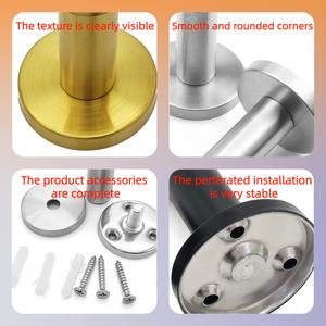 Gancho de Parede Perfurado em Aço Inoxidável Design Moderno Uso em Hotel Anticorrosão Fácil de Limpar Gancho para Roupas com Parafuso - Product Image 4