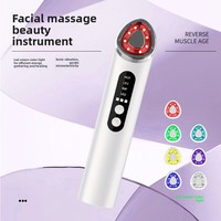 Appareil de soin de la peau à lumière colorée multi-fréquences, rouleau facial raffermissant, vibration, lifting du visage, microcourant, masseur facial