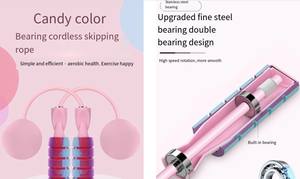 KSY – corde à sauter réglable 2 en 1, <span class=keywords><strong>sans</strong></span> corde à sauter, corde à sauter pondérée personnalisée, meilleure vente - Product Image 3