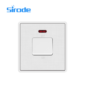 Sirode <span class=keywords><strong>T4</strong></span> série britannique Standard moderne luxe argenté couleur PC plaque 20A DP interrupteur avec néon électrique interrupteurs muraux pour la maison - Product Image 5