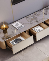 Meuble TV moderne en MDF avec table en marbre et table basse avec tiroir pour salon