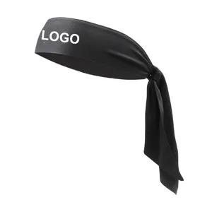 2021 Customized logo Headbands Tie on Headband for Women Men Running Athletic Hair Head Band Elastic Sports Sweat headband