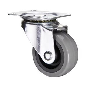 Roda Universal Reforçada 3, 4, 5 polegadas TPR Silenciosa Anti-Enrolamento para Carrinho de Entrega de Alimentos, Plataforma Plana com Rodas de Freio e Rodas de Apoio - Product Image 3