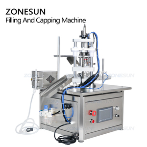 ZONESUN ZS-AFC1M سطح المكتب زيت طبيعي قطعة واحدة دوارة التلقائي 2 في 1 زجاجة صغيرة ملء وتغطية آلة
