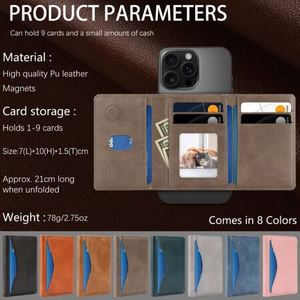 กระเป๋าใส่บัตรแม่เหล็กหนัง PU แบบพับได้ 3 ตอน สำหรับ iPhone 17 Pro Max รองรับการ์ดได้หลายใบ - Product Image 4