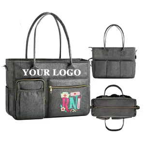OEM customize personalized large work bags nurse cna work canvas print handbag nurse tote bags medical