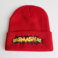 Grosir Beanie rajut Super Smash Bros keluaran baru untuk gaya pola huruf dan pantai fitur kain Umum