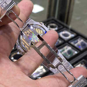 Nuevo Reloj de Diamantes Personalizado, Reloj de Lujo de Oro de 18K, Marca de Diseñador, Reloj Mecánico Automático con Moissanita - Product Image 6