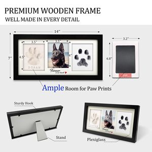 <span class=keywords><strong>Cornice</strong></span> <span class=keywords><strong>Portafoto</strong></span> in Legno Personalizzabile <span class=keywords><strong>con</strong></span> Impronta di Zampa di Animale Domestico, 3 Aperture, <span class=keywords><strong>Cornice</strong></span> Ricordo <span class=keywords><strong>con</strong></span> Incisione di <span class=keywords><strong>Nome</strong></span> e Data, Regalo Commemorativo per Cani e Gatti - Product Image 4