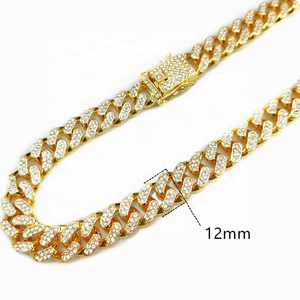Precio al por mayor Gargantilla Bling Hip Hop de 12.5mm, Cadena de Eslabones Cubanos Gruesos Iced Out en Plata o Oro, Joyerí<span class=keywords><strong>a</strong></span> para Hombre y Mujer - Product Image 5