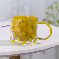 Tasse en verre à double paroi multicolore personnalisée tasse en verre à haute teneur en borosilicate tasse à café en verre à double paroi