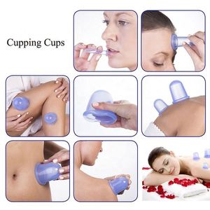 Juego de ventosas de silicona rosa y azul para terapia facial y corporal, masaje y tratamiento de succión al vacío - Product Image 4