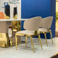 Chaise de salle à manger capitonnée QIANCHENG, marque célèbre, meubles de maison, salle à manger, acier inoxydable brossé 201 304