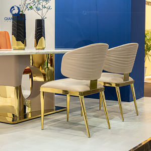 Silla de comedor con sonrisa copetuda de marca famosa QIANCHENG, muebles para el hogar, comedor, silla de acero inoxidable de latón cepillado 201 304 - Product Image 3
