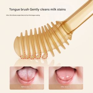 Ensemble brosse à dents et brosse à langue pour bébé de qualité alimentaire, jouet de dentition souple à tenir avec couvercle anti-poussière, pour l'apprentissage et la protection des tout-petits - Product Image 3