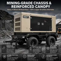 Générateur diesel 180 KVA avec réservoir étendu, capot insonorisé, ISO 9001, unité d'alimentation de secours