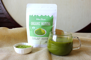 Poudre de thé vert matcha biologique 100% pur de qualité supérieure à base de plantes Chine Gansu Origine Anti-âge et avantages de la combustion des graisses - Product Image 3