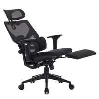 Fauteuil de bureau exécutif à dossier haut, ergonomique, avec appui-tête réglable, en maille et tissu PU, design moderne, grande taille, multifonction, vente en gros
