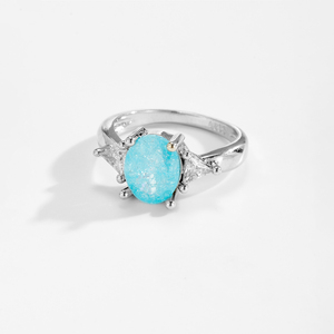 FUAMAY 2025 élégant Boho bijoux en laiton cuivre deux tons Tri pierre côté pierres ovale opale anneau Chic Festival élégant sophistiqué - Product Image 2