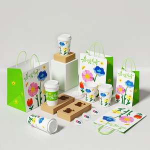 Bolsa de Compras Personalizable con Patrón Clásico, Duradera, para Café, Leche, Té y Compras, Papel Kraft de Alta Calidad para Uso Diario - Product Image 2