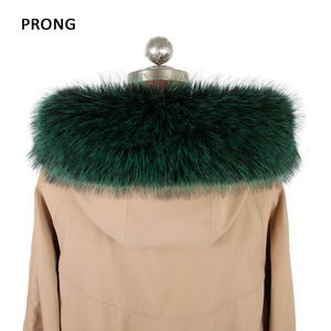 Parkas para Mujer y Hombre, Abrigo con Decoración de Capucha, Ribete de Piel, Calentador de Cuello de Invierno, Bufanda de Piel Sintética Desmontable, Cuellos de Piel Sintética de Zorro, 75 cm x 15 cm - Product Image 6